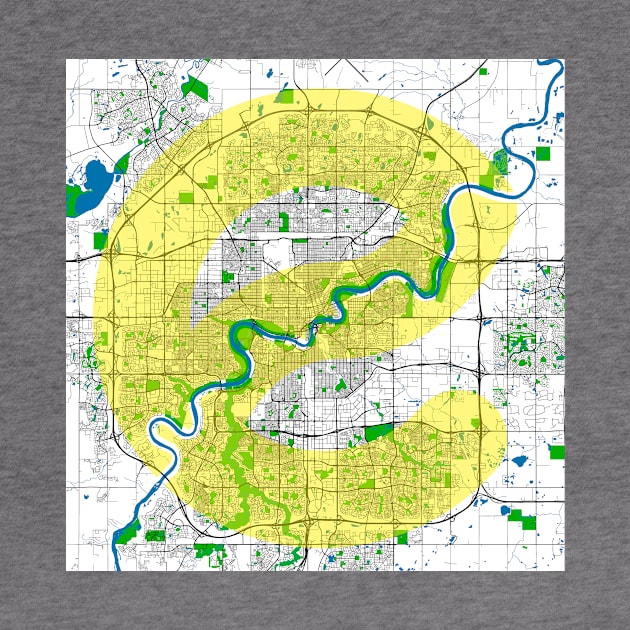 Edmonton Street, River and Park Map by Edmonton River